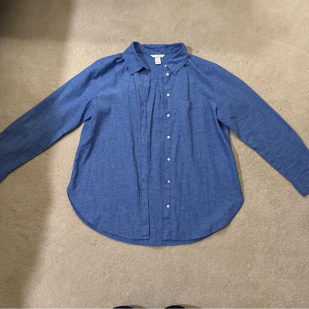 H&M Linen Button Down Top